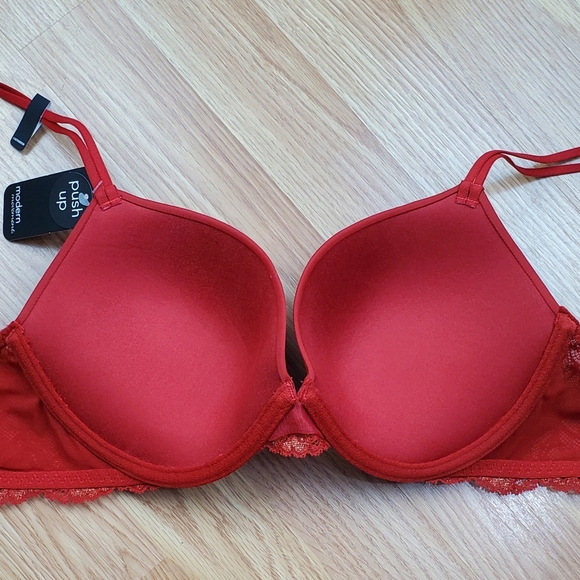 NWT Modern Movement lace wing push up underwire bra savvy red romantic classic - Picture 8 of 10